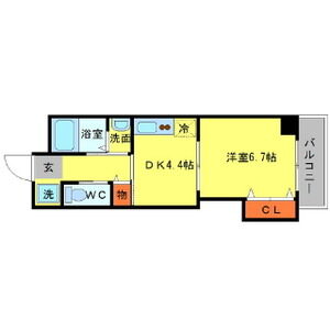 1DK 間取り図