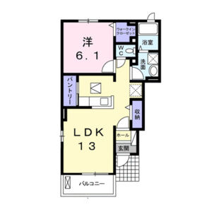 1LDK 間取り図