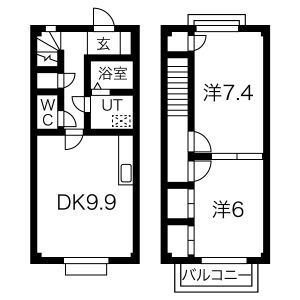 2LDK 間取り図
