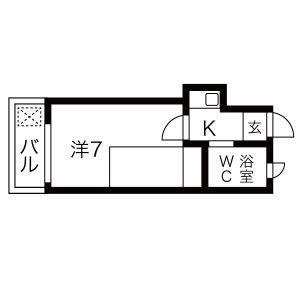 1K 間取り図