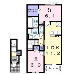 2LDK 間取り図
