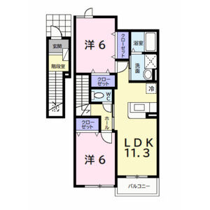 2LDK 間取り図