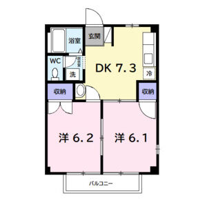 2DK 間取り図