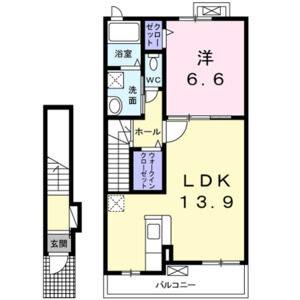 1LDK 間取り図