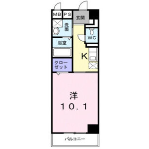 1K 間取り図