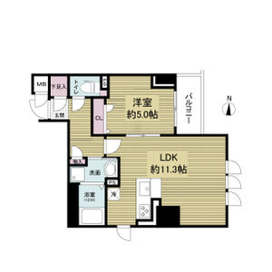 1LDK 間取り図
