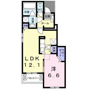 1LDK 間取り図