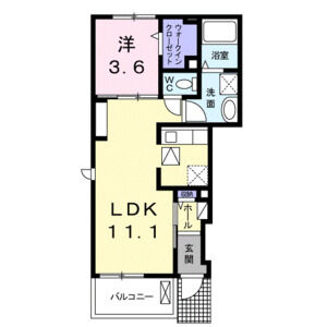 1LDK 間取り図