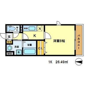 1K 間取り図