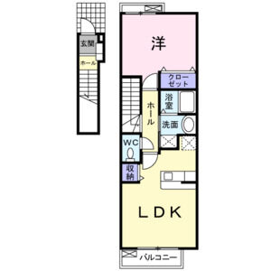 1LDK 間取り図
