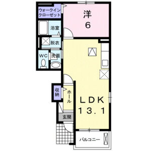 1LDK 間取り図