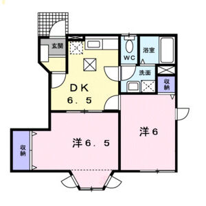 2DK 間取り図