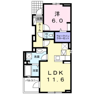 1LDK 間取り図