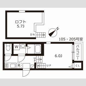 1K 間取り図