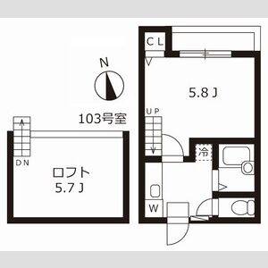 1K 間取り図