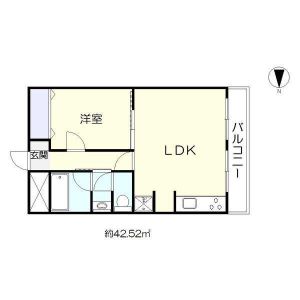 1LDK 間取り図