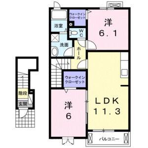 2LDK 間取り図