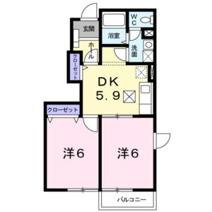 2DK 間取り図