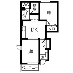 2DK 間取り図