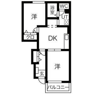2DK 間取り図