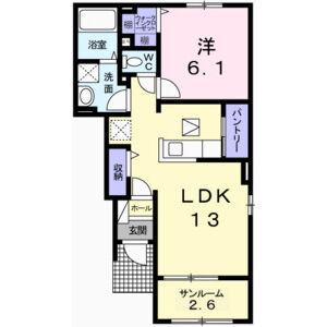 1LDK 間取り図