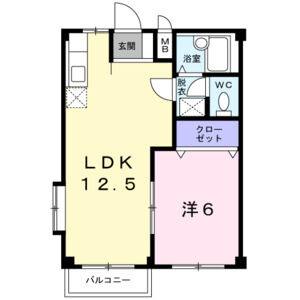 1LDK 間取り図