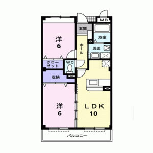 2LDK 間取り図