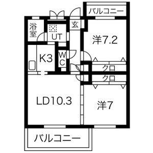 2LDK 間取り図