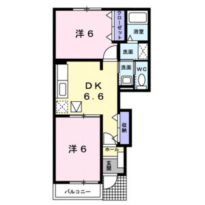 2DK 間取り図