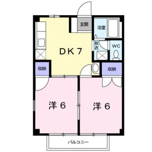 2DK 間取り図