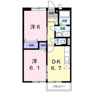 2DK 間取り図