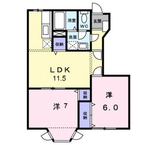 2LDK 間取り図