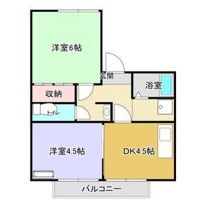 2DK 間取り図