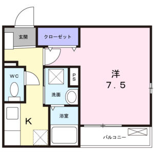 1K 間取り図