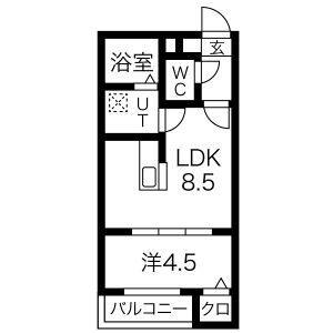 1LDK 間取り図