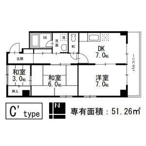 3DK 間取り図