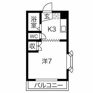 1K 間取り図