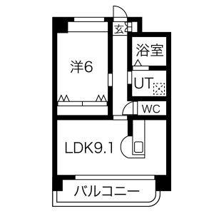 1LDK 間取り図