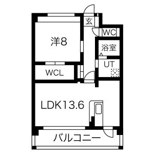 1LDK 間取り図