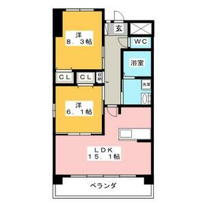 2LDK 間取り図