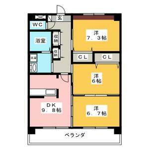 3DK 間取り図