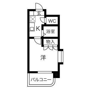 1K 間取り図