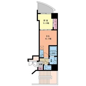 1DK 間取り図
