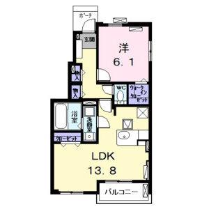 1LDK 間取り図