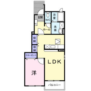 1LDK 間取り図