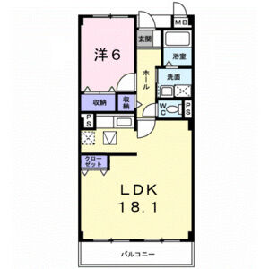 1LDK 間取り図