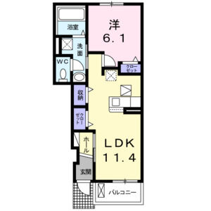 1LDK 間取り図