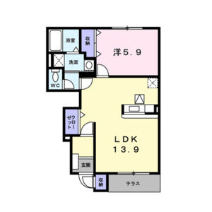 1LDK 間取り図