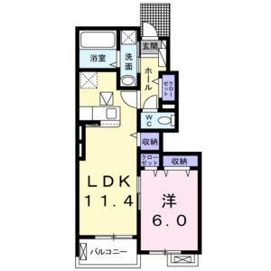 1LDK 間取り図