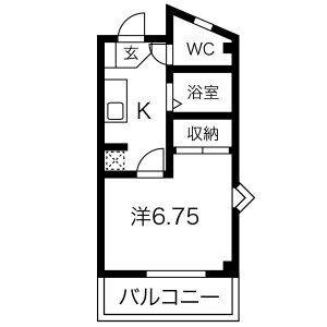 1K 間取り図